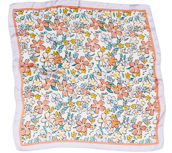 Floral Print Silk Scarf