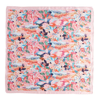 Abstract Floral Print Square Bandana Scarf - SCARVES