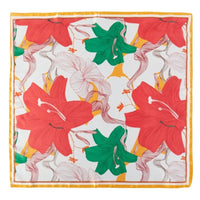 Assorted Lily Flower Print Scarf - Red - SCARVES