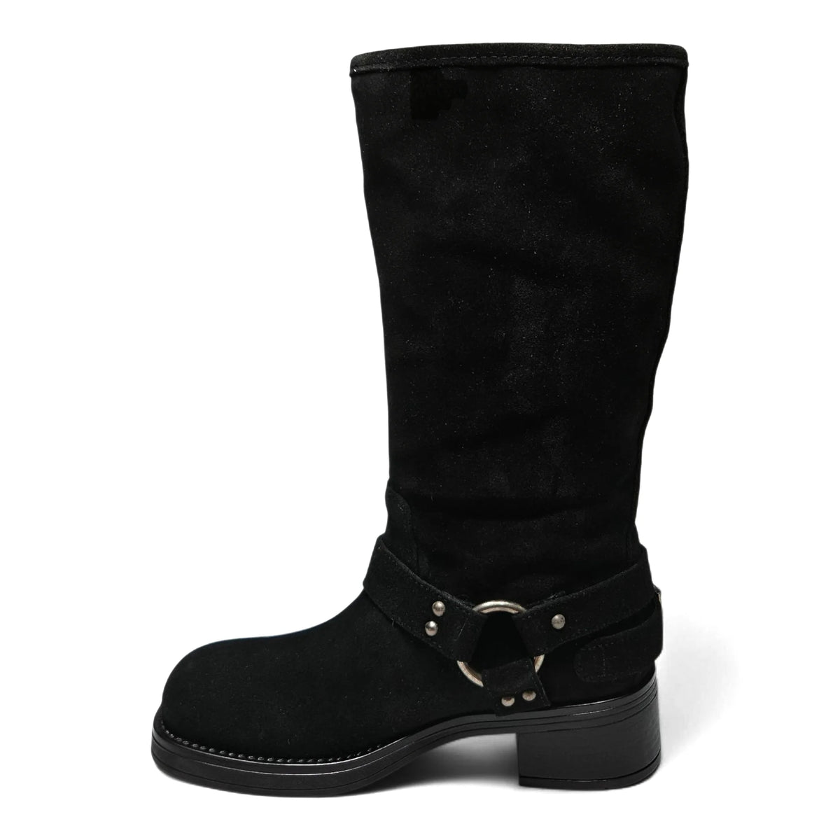 Astor Square Toe Black Leather Boots - BOOTS