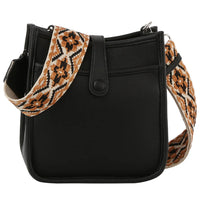 Aztec Guitar Strap Hobo Crossbody Bag - Black - Shoulder Bags