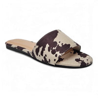 Best Wide Band Cow Faux Slides featuring stylish cow-print slide sandals