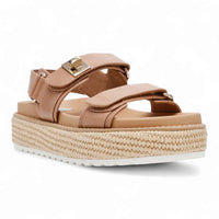 Bigmona Platform Sandal with tan leather and high platform heel for stylish wear