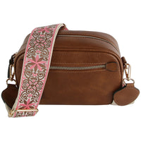 Boho Guitar Strap Crossbody Bag - Coffee - BAGS