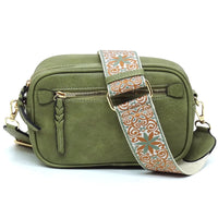 Boho Guitar Strap Crossbody Bag - Sage - BAGS