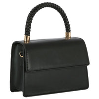 Braided Handle Hand Bag - Black - Shoulder Bags