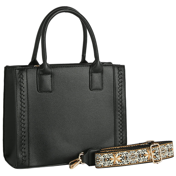 Calin Guitar Strap Satchel - Black - Shoulder Bags