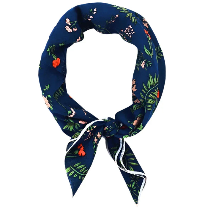 Floral patterned navy neck scarf from the Chic Neckerchief Floral collection