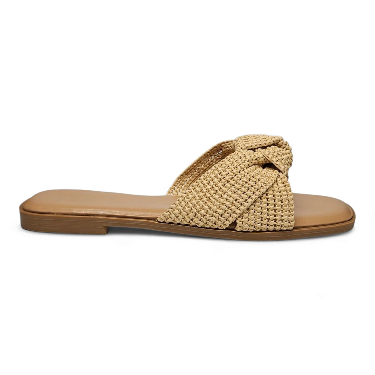 Concept Crochet Knot Slide - Natural Woven / 5.5 - SLIP-ONS & FLATS