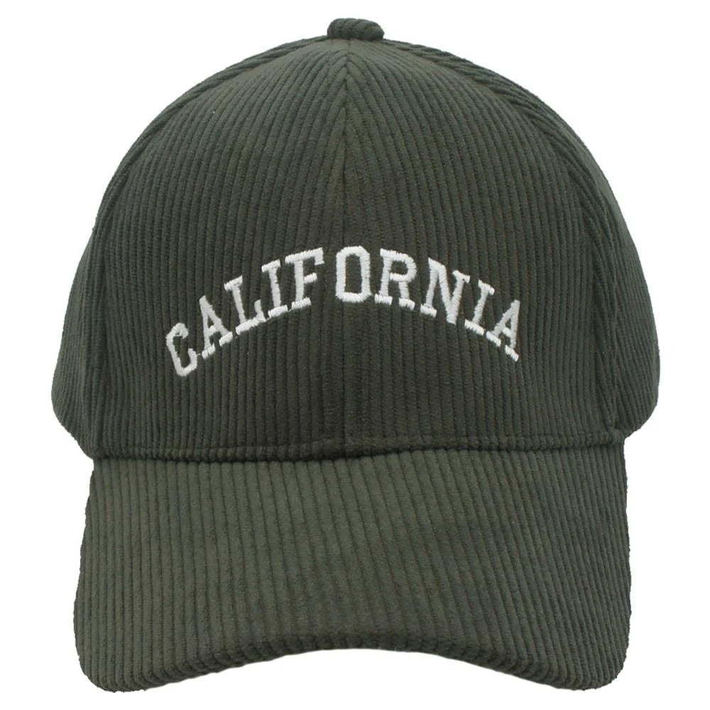 Corduroy California Cap - Dark Olive - BASEBALL CAPS