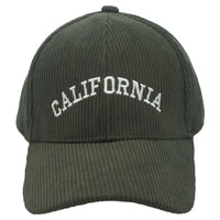 Corduroy California Cap - Dark Olive - BASEBALL CAPS