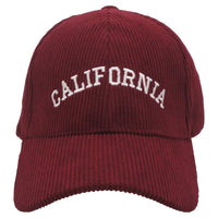 Corduroy California Cap - Wine - BASEBALL CAPS