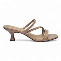 Beige Denali Strappy Kitten Heel sandal showcasing stylish strappy kitten heel design