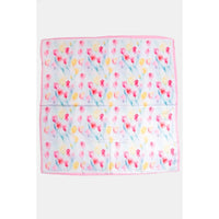 Floral Tulip Pattern Square Bandana Scarf - Pink - SCARVES