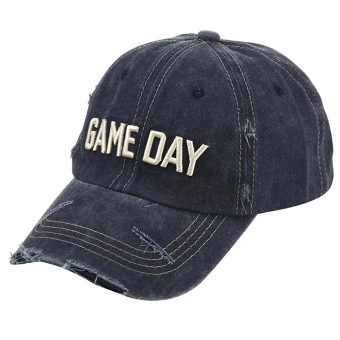 Distressed Game Day Trucker Hat Cap featuring a trendy day trucker design