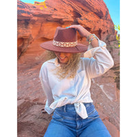Geometric Band C.C Vegan Felt Hat - FELT HAT