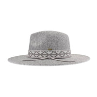 Geometric Band C.C Vegan Felt Hat - Heather Grey - FELT HAT