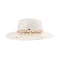 Geometric Band C.C Vegan Felt Hat - Oatmeal - FELT HAT