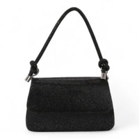 Glow Up Rhinestone Shoulder Bag - Black - Shoulder Bags