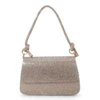 Glow Up Rhinestone Shoulder Bag - Gold - Shoulder Bags