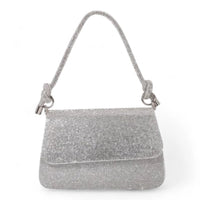 Glow Up Rhinestone Shoulder Bag - Silver - Shoulder Bags
