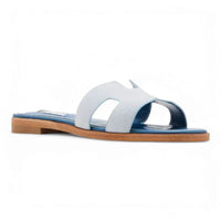 Light blue leather sandal from Steve Madden Hadyn H Band Slide collection