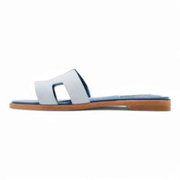 Light blue leather sandal Hadyn H Band Slide by Steve Madden for stylish comfort
