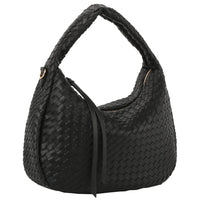 Hobo Woven Shoulder Bag - Black - Shoulder Bags
