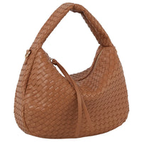 Hobo Woven Shoulder Bag - Taupe - Shoulder Bags