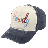 Howdy Two Toned Trucker Hat Cap - Blue - BASEBALL CAPS