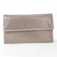 Katie Jeweled Rhinestone Clutch Bag - Gold - Shoulder Bags
