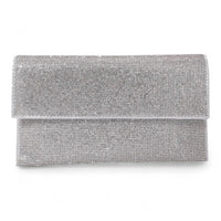 Katie Jeweled Rhinestone Clutch Bag - Silver - Shoulder Bags