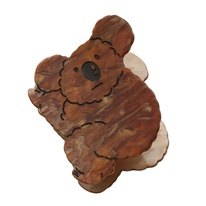 Koala Hair Claw Jaw Clip - Brown - HAIR ACCESSORIES