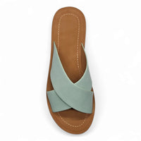 Light blue Lucy Platform Criss Cross Sandal with stylish criss cross strap design