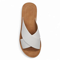 White Lucy Platform Criss Cross Sandal showcasing stylish criss cross design