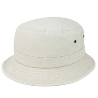 Pigment Dyed Twill Washed Bucket With a Roll Up Shape Hat - Beige - BUCKET HAT