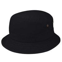Pigment Dyed Twill Washed Bucket With a Roll Up Shape Hat - Black - BUCKET HAT