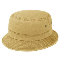 Pigment Dyed Twill Washed Bucket With a Roll Up Shape Hat - Mango - BUCKET HAT