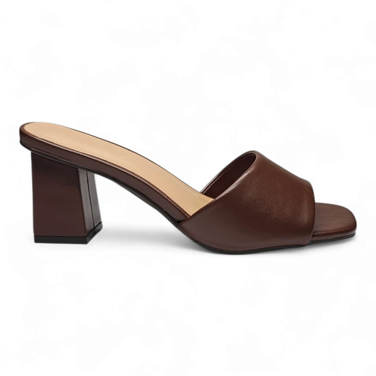 Regina Single Band Block Heel - Brown / 5.5 - HEELS