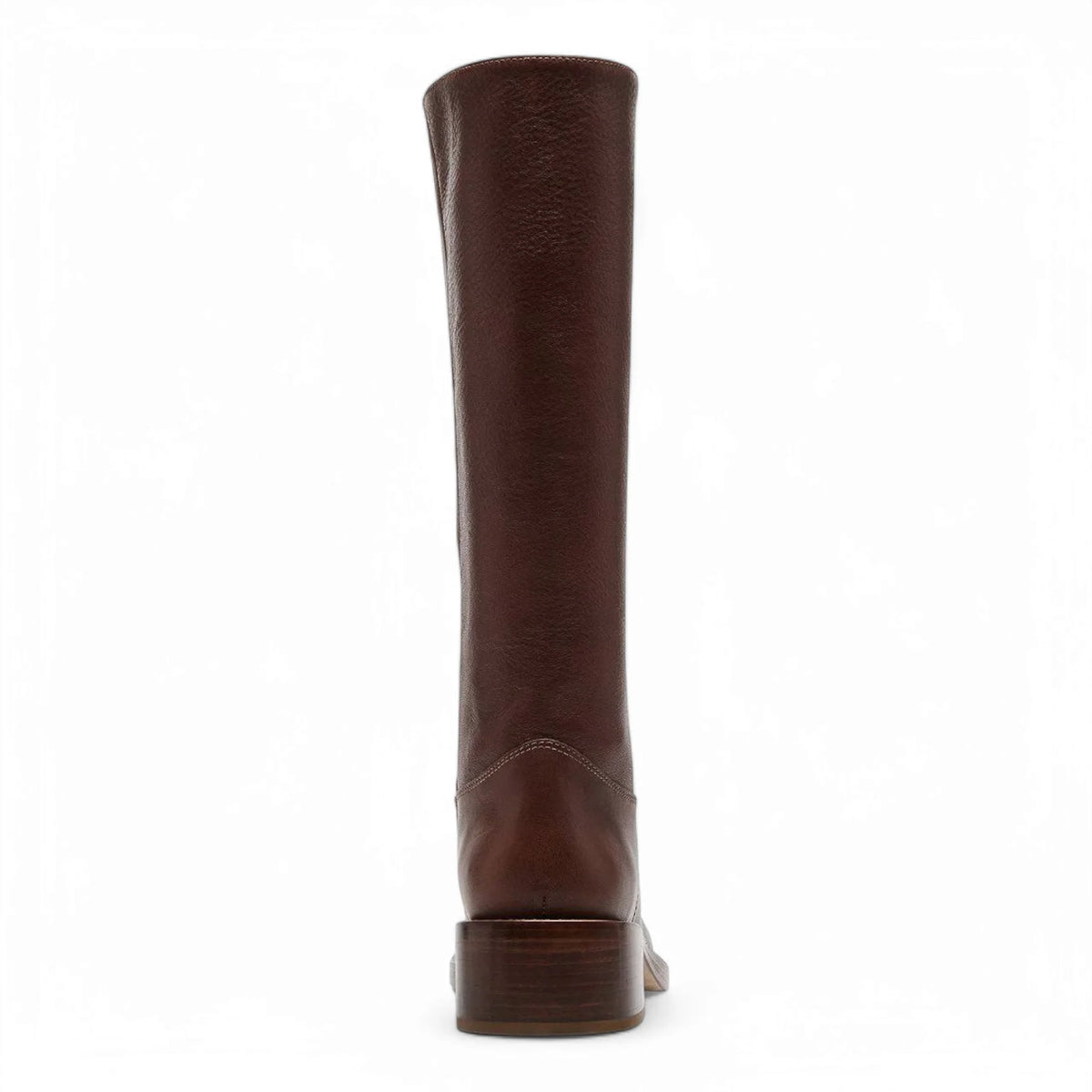 Brown Leather Knee-High Boot with 3 inch shaft and stylish Leather Block Heel
