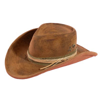 Rustic Safety Pin And Strap Western Cowboy Hat - FELT HAT