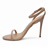 Nude stiletto heel sandal from Showy One Band Ankle Strap Skinny Heels collection