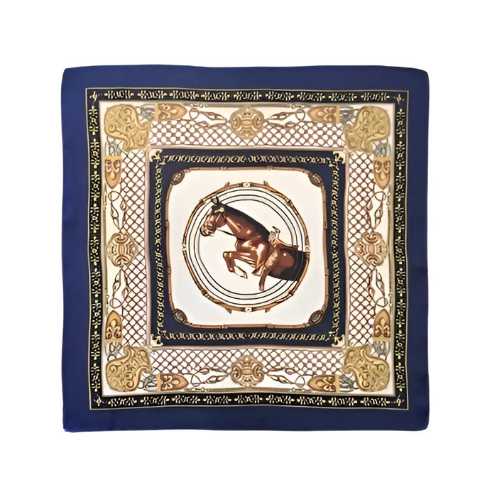 Silky Satin Neckerchief Equestrian Scarf featuring a stylish horse design