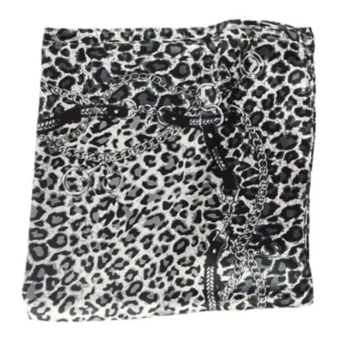 Leopard print scarf with chain design from So Silky Satin Neckerchief collection