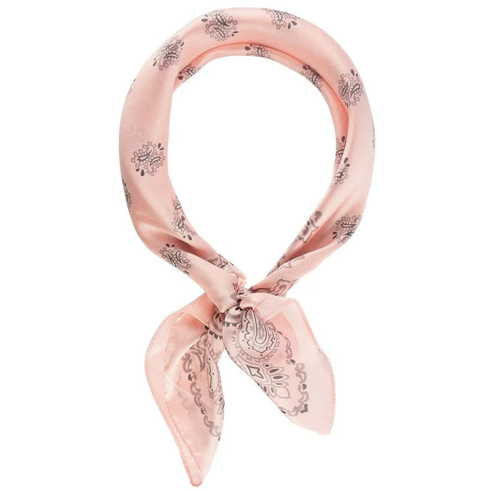 Pink paisley bandana in So Silky Satin Neckerchief Luxe Tapestry Scarf design