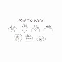 Line art guide on styling a Silky Satin Neckerchief Luxe Tapestry Scarf