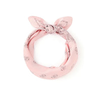 Pink paisley patterned headband from the So Silky Satin Neckerchief Luxe Tapestry Scarf
