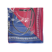 Blue and red patterned Silky Satin Neckerchief Split Scarf for stylish accessory options