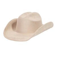 Solid Color Western Cowboy Hat - Taupe - FELT HAT