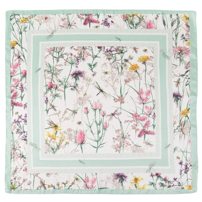 Square Flower Print Scarf - Mint - SCARVES